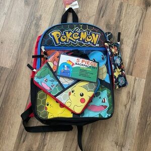 Pokemon Colorful Character Backpack Set